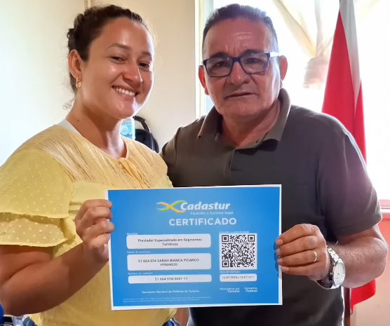 Prefeitura realiza mais uma entrega de Certificados CADASTUR em Curuá e avança na melhoria dos serviços de Turismo